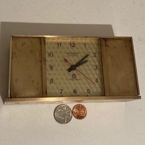 Vintage Metal Brass Clock, Wittnauer Electronic